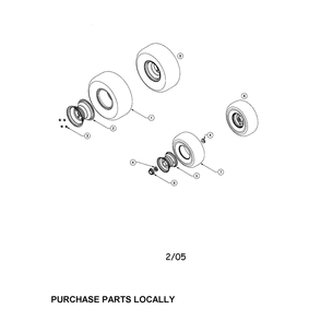 Wheels Diagram and Parts List for SERIES1500  Cub Cadet Lawn Tractor